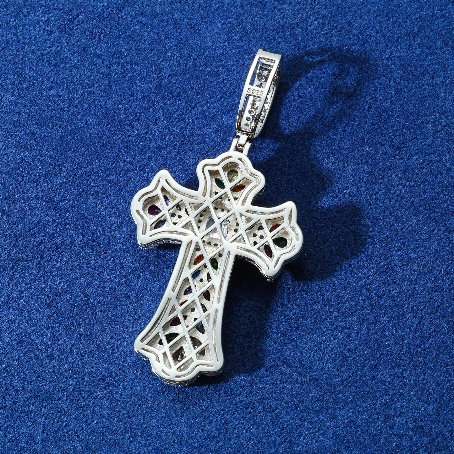 Ciondolo "Colorful Cross" Argento 925 & VVS Moissanite