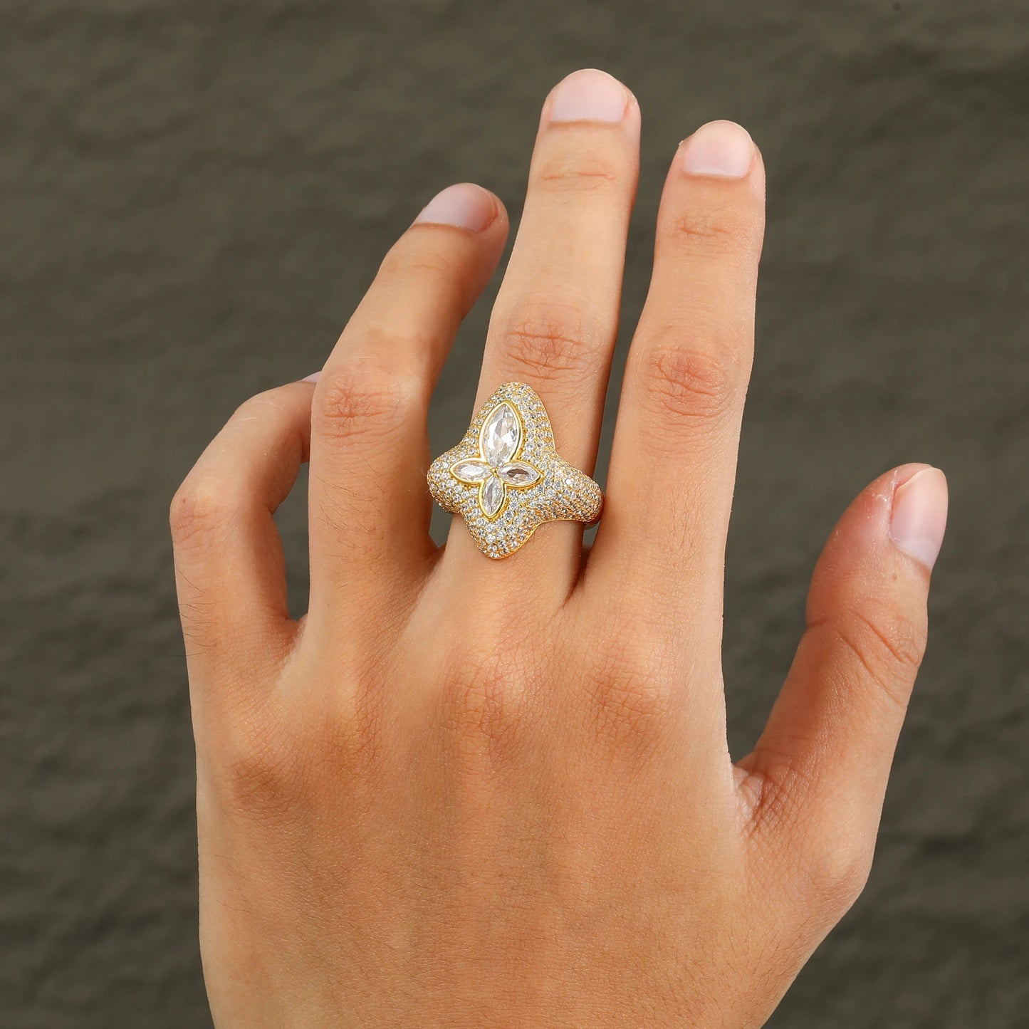 Anello “Marquise Drop Cross” Argento 925 & VVS Moissanite