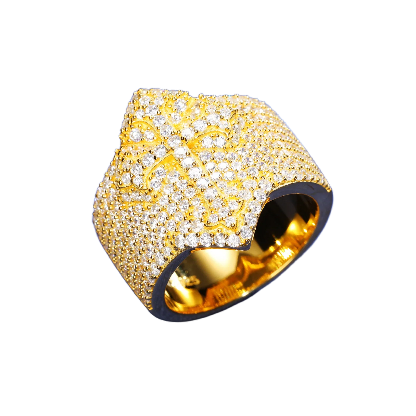 Anello "3D Cross" Argento 925 & VVS Moissanite / Zirconi