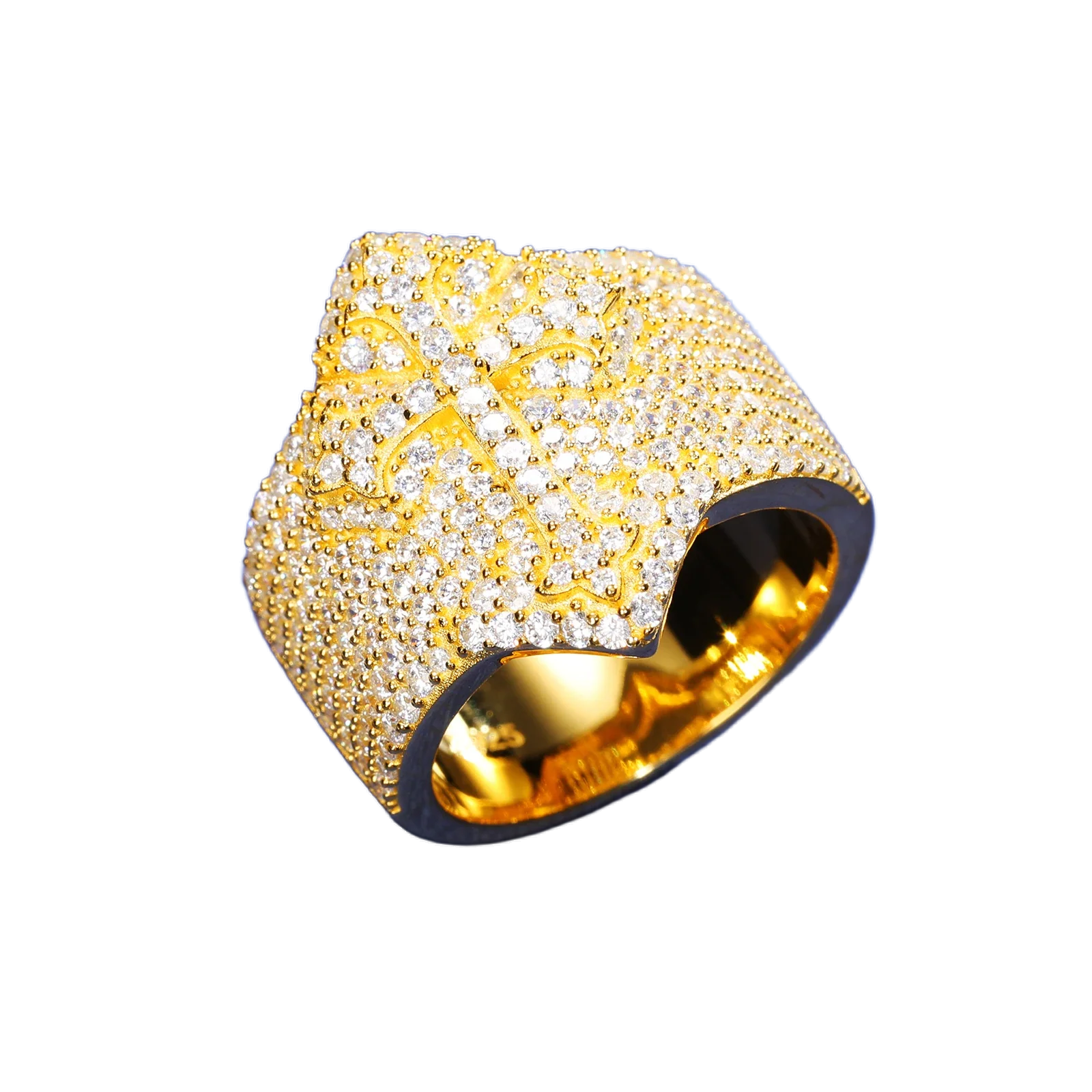 Anello "3D Cross" Argento 925 & VVS Moissanite / Zirconi