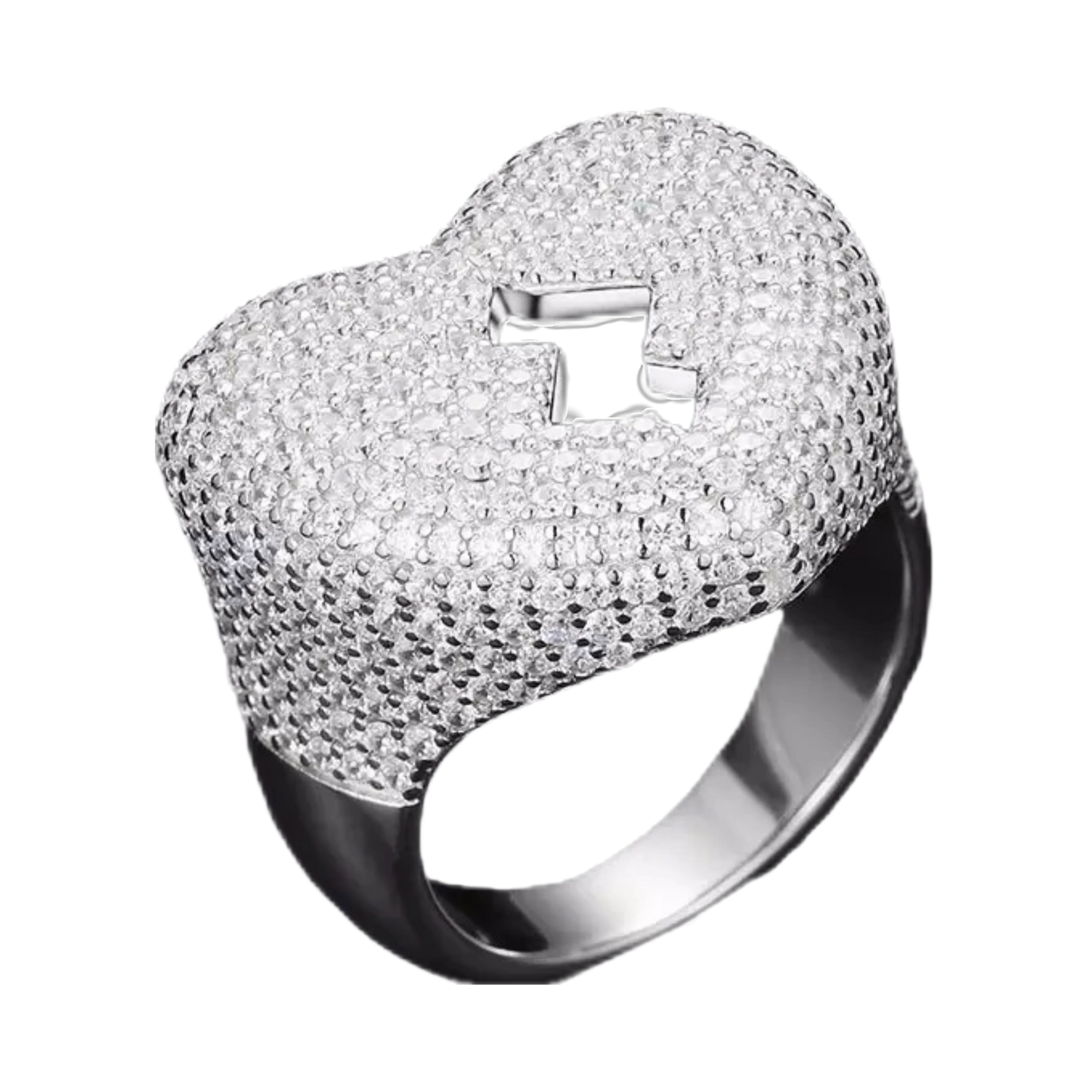 Anello “Fractured Heart” Argento 925 & VVS Moissanite