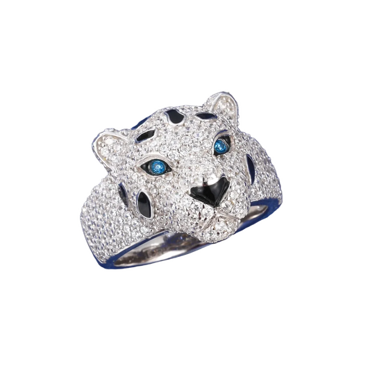 Anello "Iced Leopard" Argento 925 & VVS Moissanite