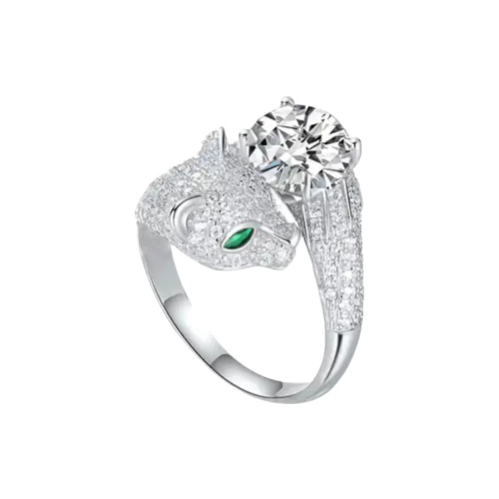 Anello “Leopard” Argento 925 VVS Moissanite & Zirconi