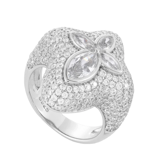 Anello “Marquise Drop Cross” Argento 925 & VVS Moissanite
