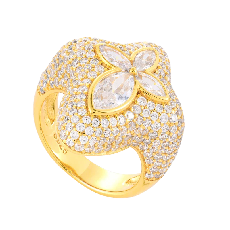 Anello “Marquise Drop Cross” Argento 925 & VVS Moissanite