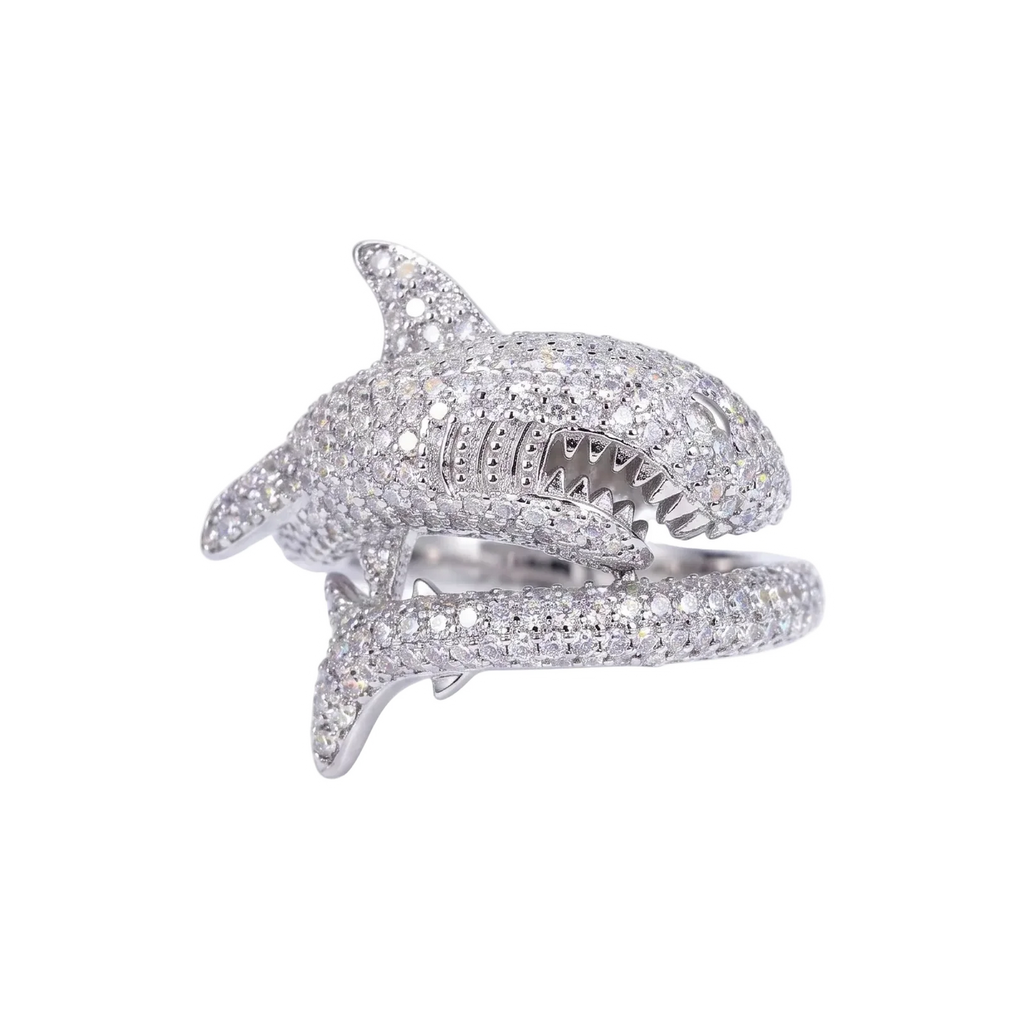 Anello "Predator Shark" Argento 925 & VVS Moissanite