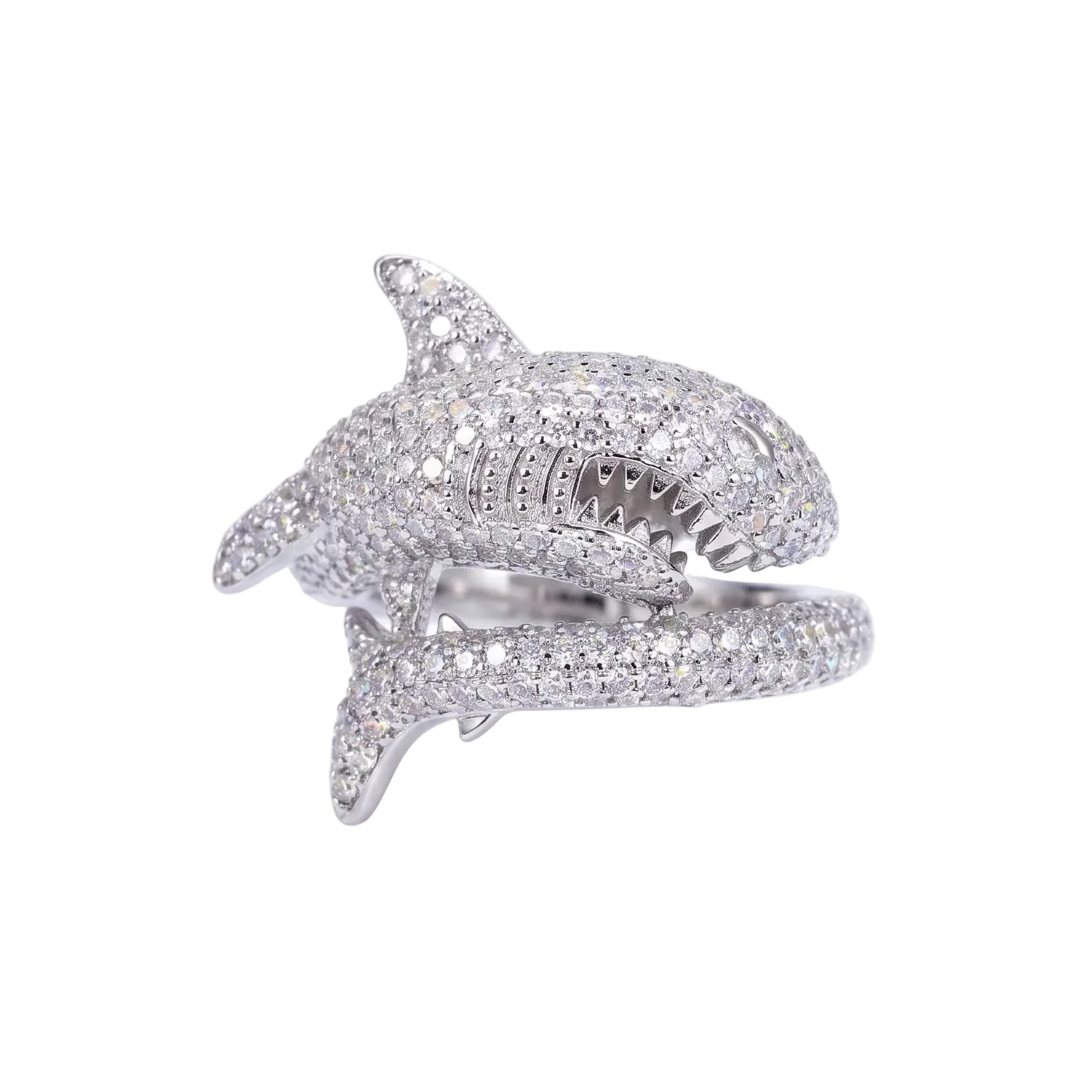 Anello "Predator Shark" Argento 925 & VVS Moissanite