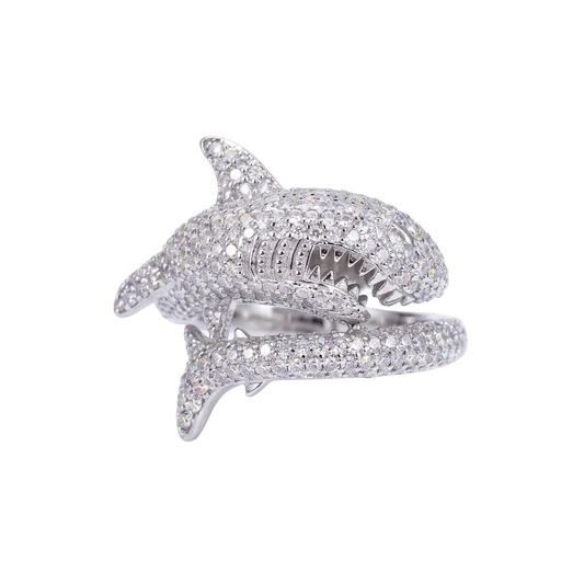 Anello "Predator Shark" Argento 925 & VVS Moissanite