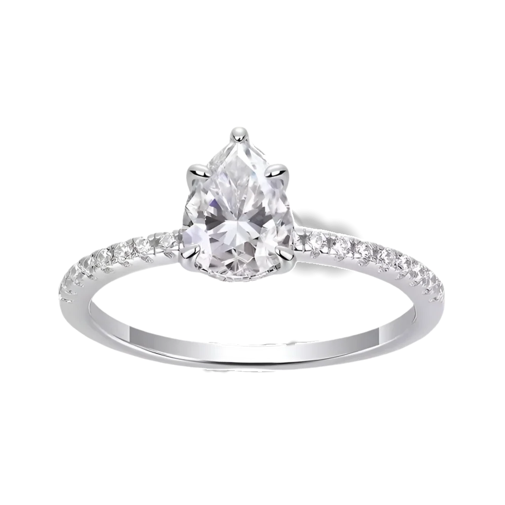 Anello da donna “Crystal Tear” Argento 925 & VVS Moissanite