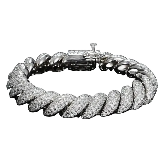 Bracciale "Heavy Twist" 12mm Argento 925 & VVS Moissanite