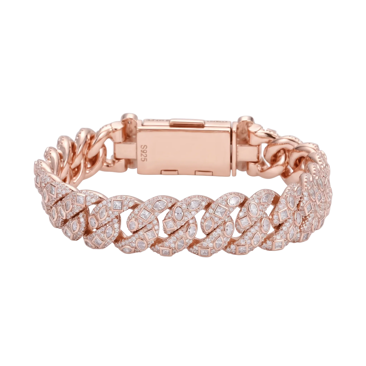 Bracciale "Imperial Cuban" 15mm Argento 925 & VVS Moissanite