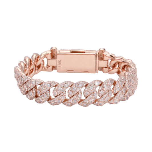 Bracciale "Imperial Cuban" 15mm Argento 925 & VVS Moissanite