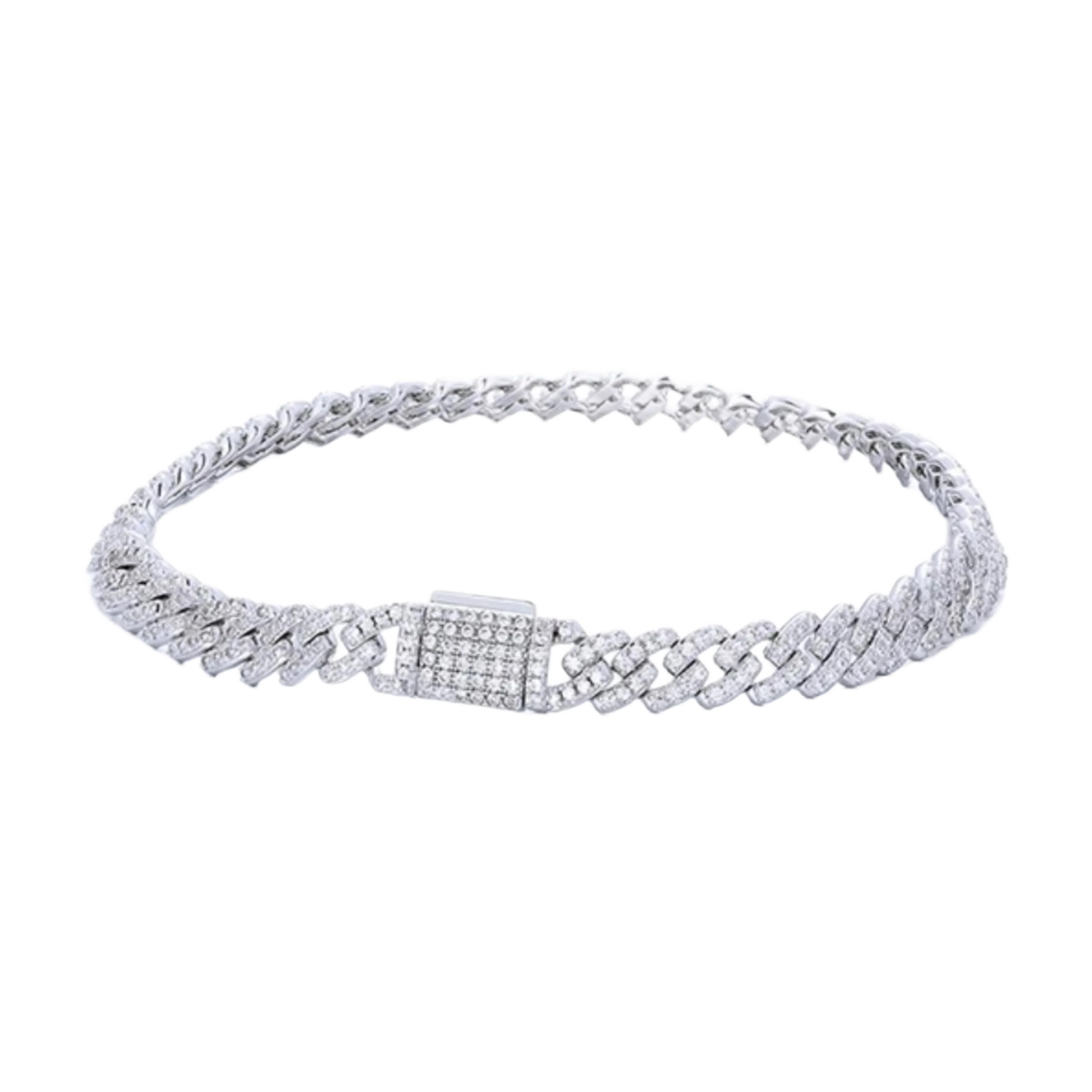 Bracciale “Soft Cuban” 6mm Argento 925 & VVS Moissanite