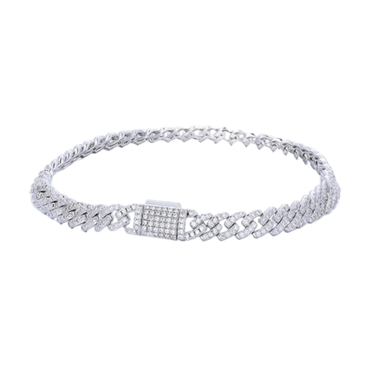 Bracciale “Soft Cuban” 6mm Argento 925 & VVS Moissanite