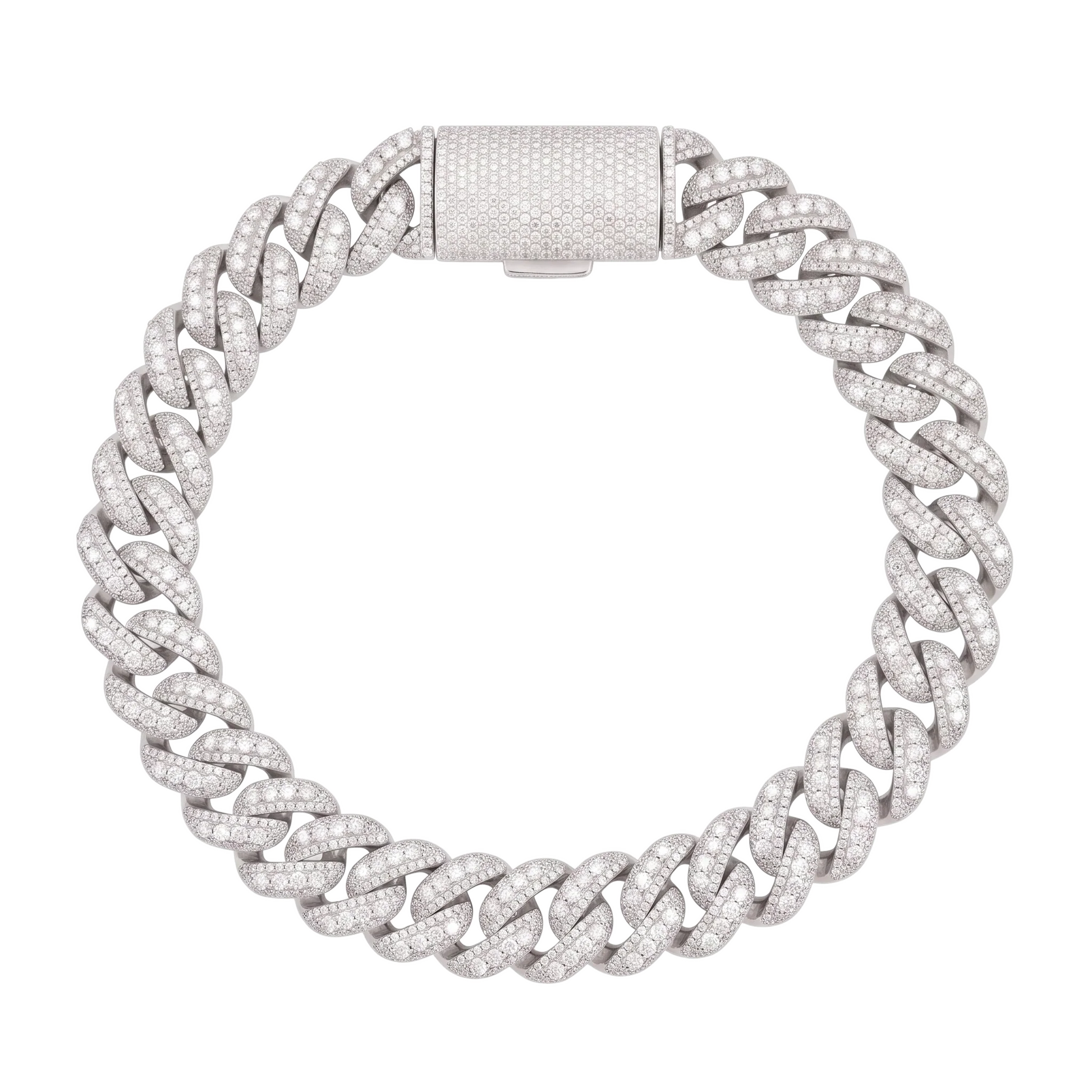 Bracciale "Supreme Cuban" 18mm Argento 925 & VVS Moissanite