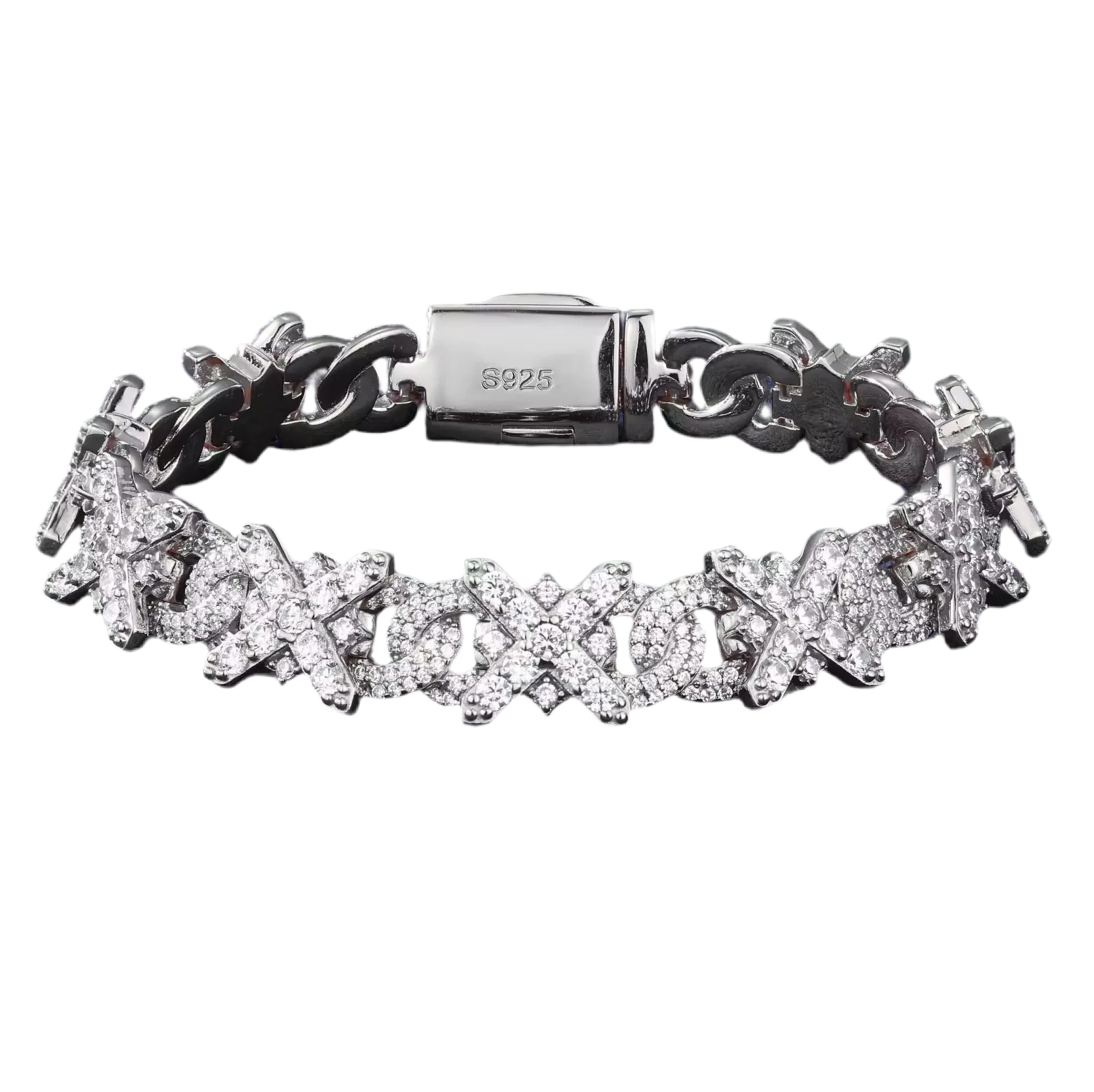 Bracciale “X Cuban” Argento 925 & VVS Moissanite