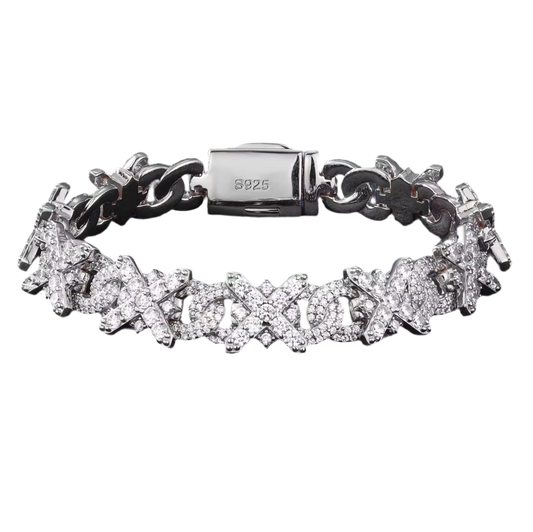 Bracciale “X Cuban” Argento 925 & VVS Moissanite
