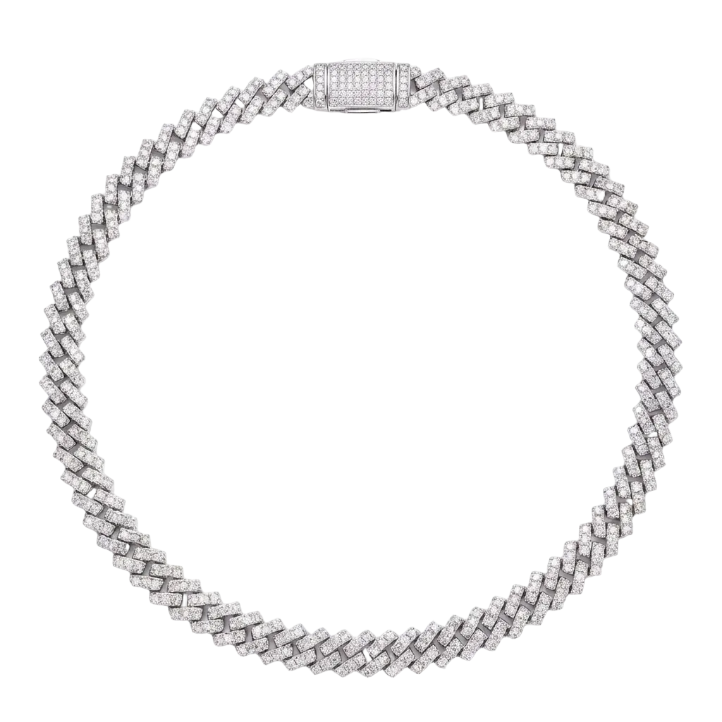 Collana Cuban 8mm Argento 925 & VVS Moissanite