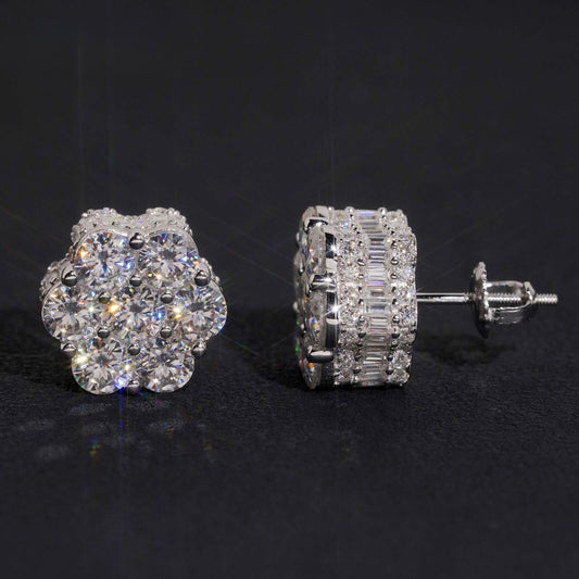 Orecchini "Floral Cluster" Argento 925 & VVS Moissanite