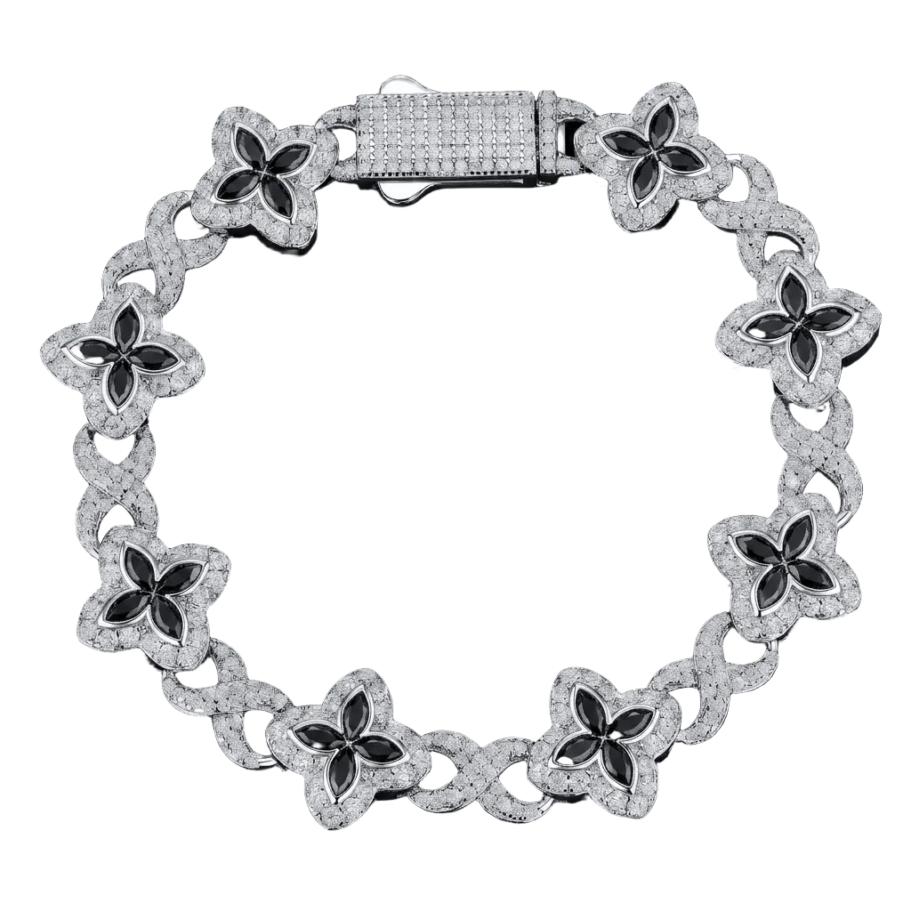 Bracciale "Colors Infinity Clover" 13mm Argento 925 & VVS Moissanite