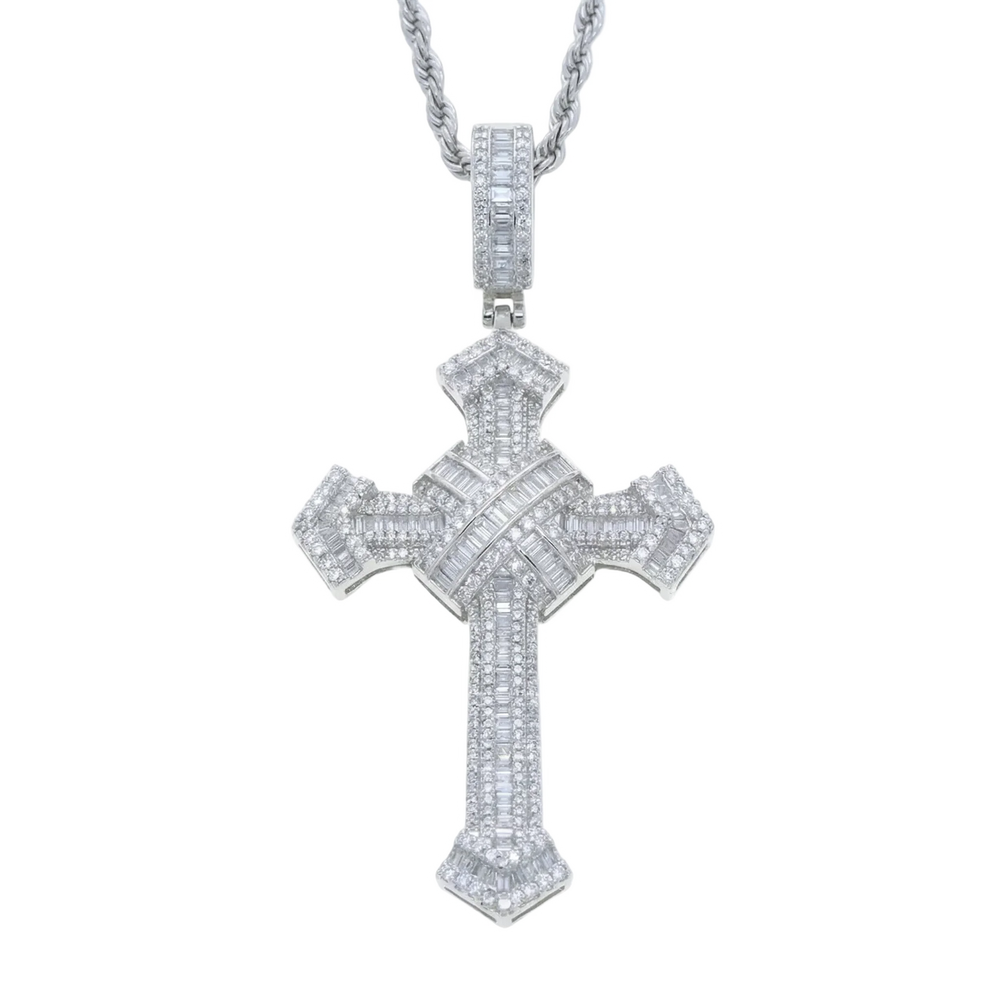 Ciondolo "Baguette Cross" Argento 925 & Zirconi