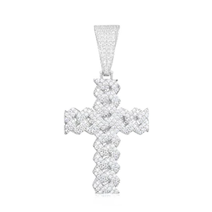 Ciondolo "Cuban Cross" Argento 925 & VVS Moissanite