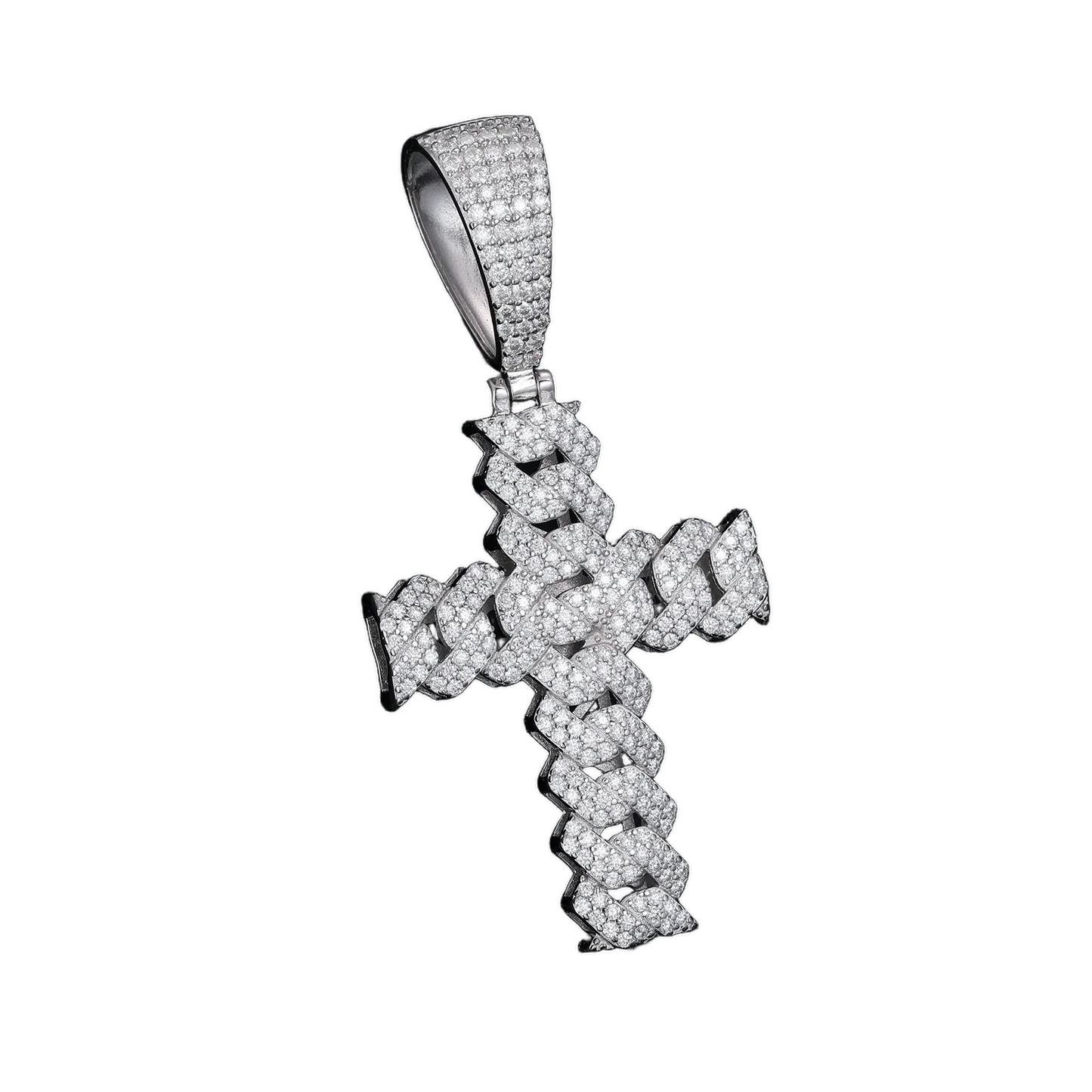 Ciondolo "Cuban Cross" Argento 925 & VVS Moissanite