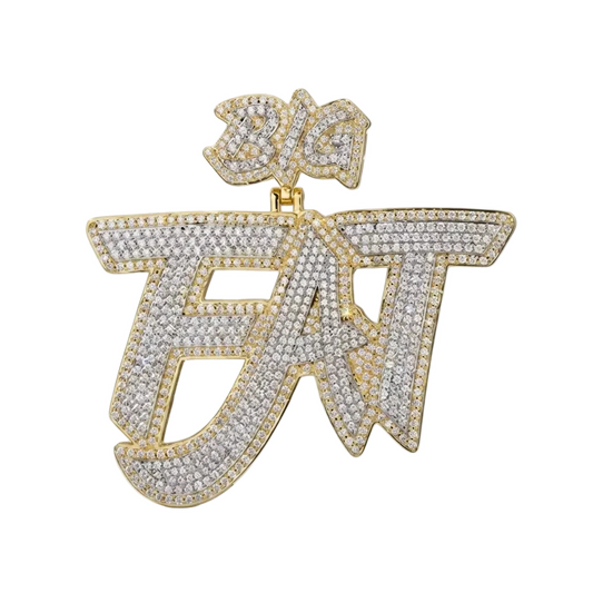 Ciondolo Custom “Dual Plate Lettering” Argento 925 & VVS Moissanite