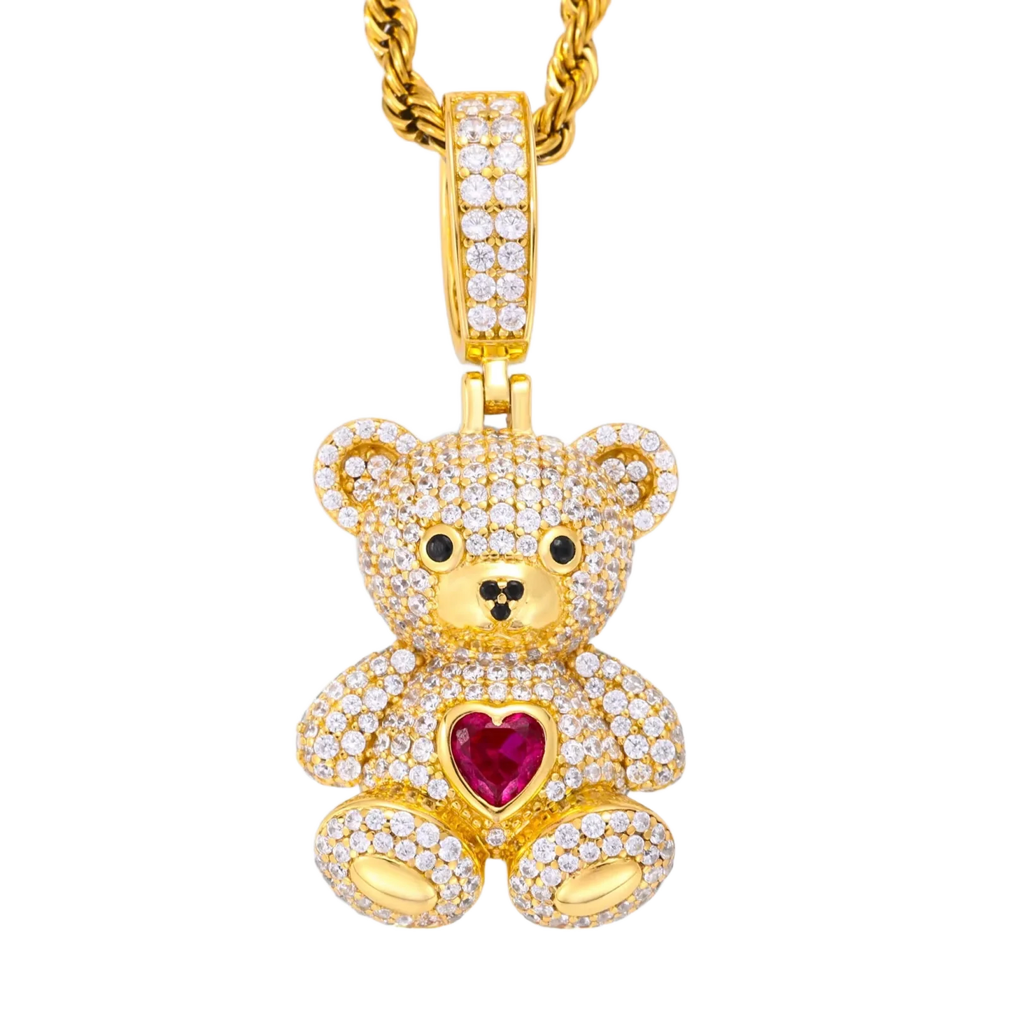Ciondolo “Icy Heart Bear” Argento 925 & VVS Moissanite