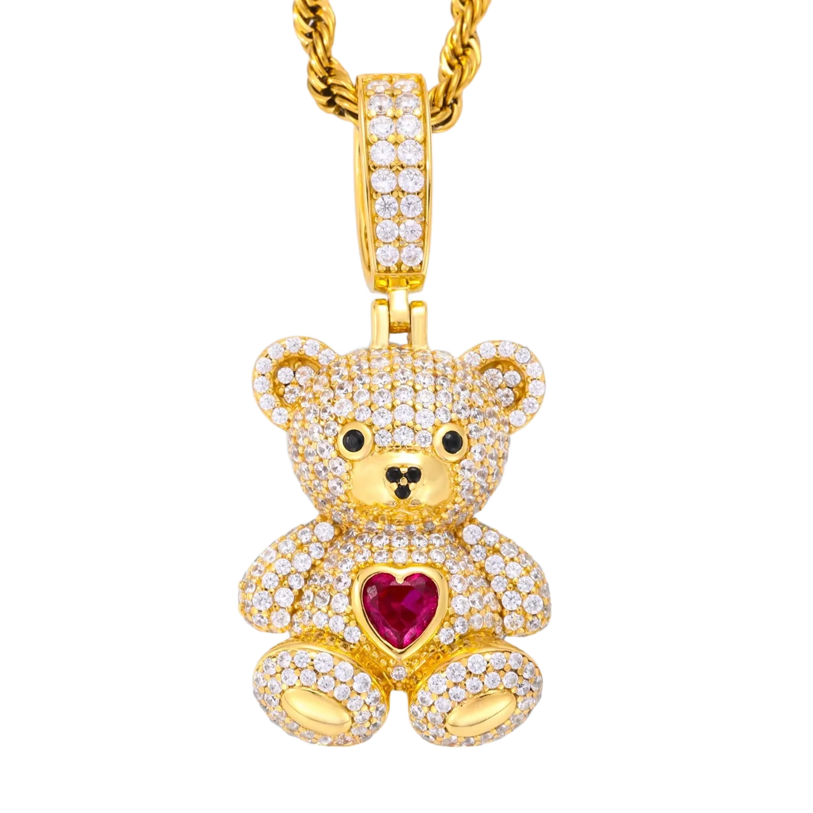 Ciondolo “Icy Heart Bear” Argento 925 & VVS Moissanite