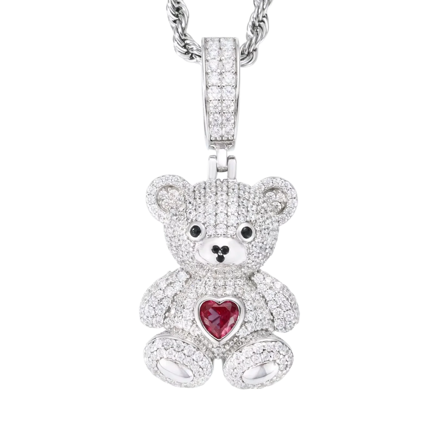 Ciondolo “Icy Heart Bear” Argento 925 & VVS Moissanite