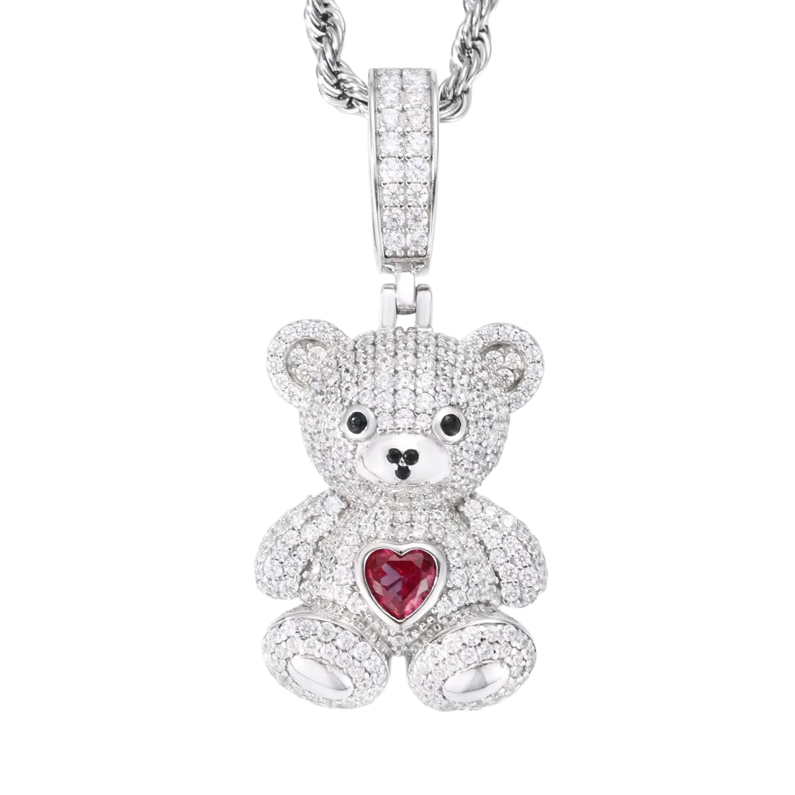 Ciondolo “Icy Heart Bear” Argento 925 & VVS Moissanite