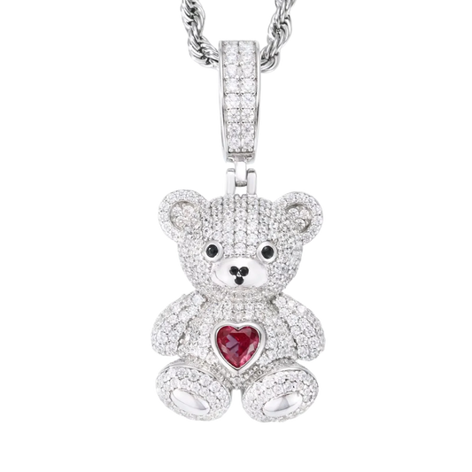 Ciondolo “Icy Heart Bear” Argento 925 & VVS Moissanite
