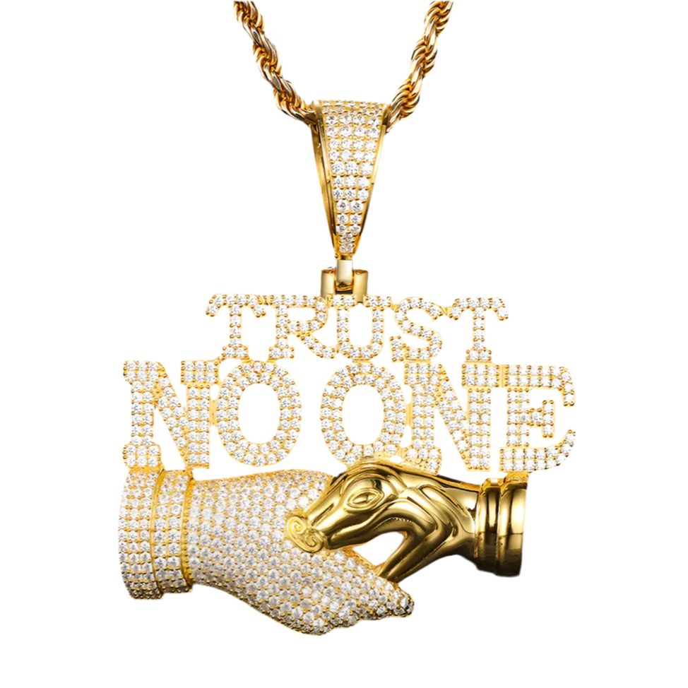 Ciondolo "Trust No One" Argento 925 & VVS Moissanite / Zirconi
