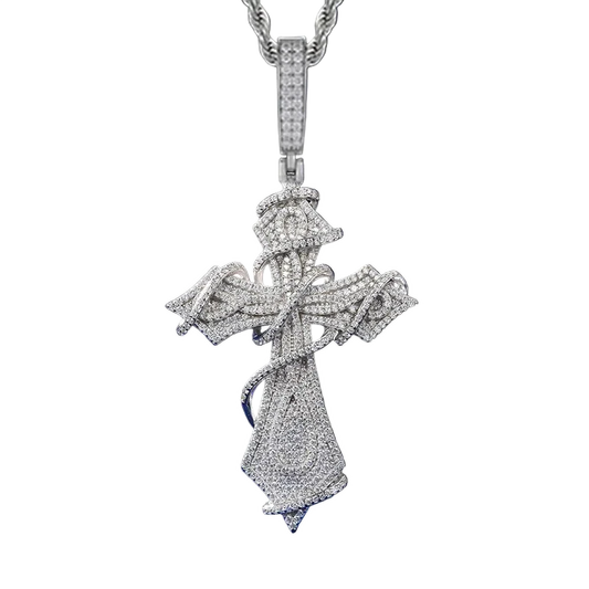 Ciondolo "Wrapped Cross" Argento 925 & VVS Moissanite