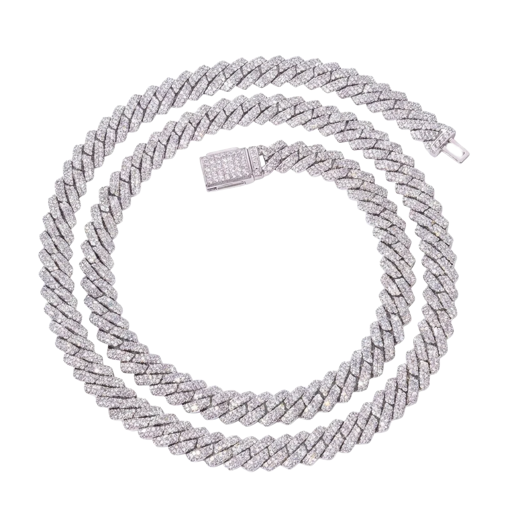 Collana Cuban 10mm Argento 925 & VVS Moissanite