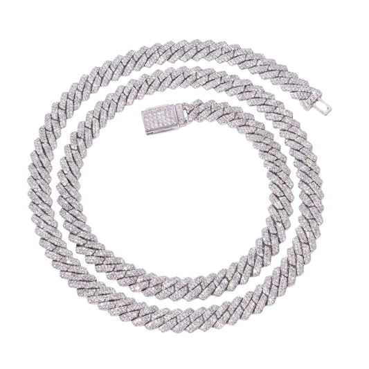 Collana Cuban 10mm Argento 925 & VVS Moissanite