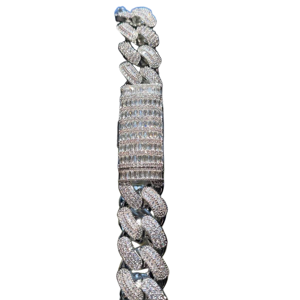 Collana Cuban con lucchetto Baguette