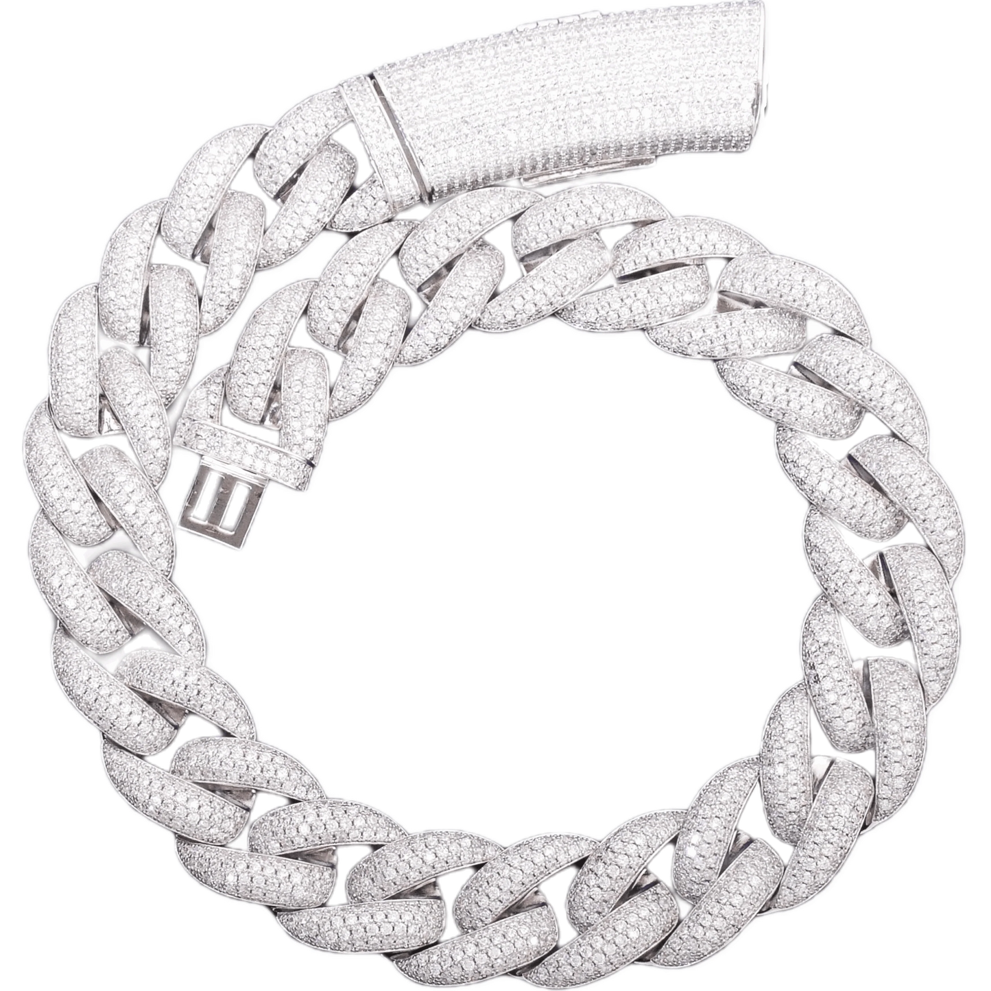 Collana Cuban con lucchetto arrotondato