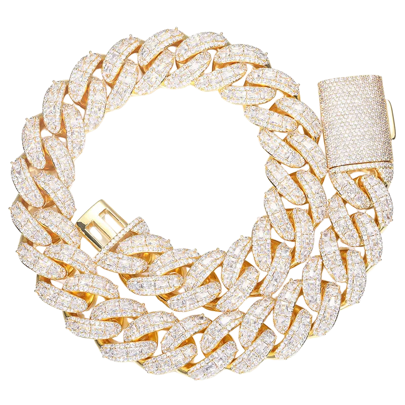 Collana "Heavy Baguette Cuban" 25mm