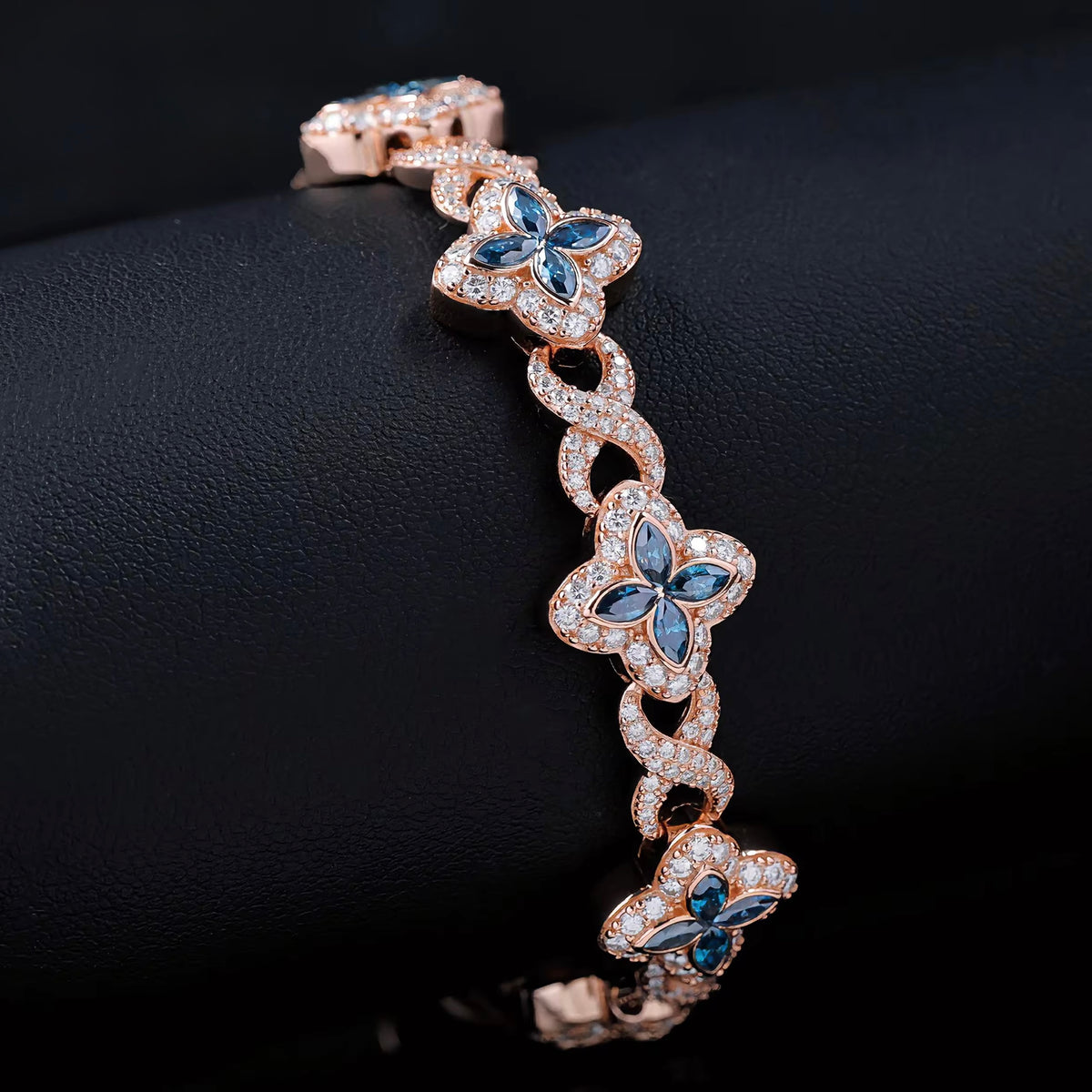 Bracciale "Colors Infinity Clover" 13mm Argento 925 & VVS Moissanite