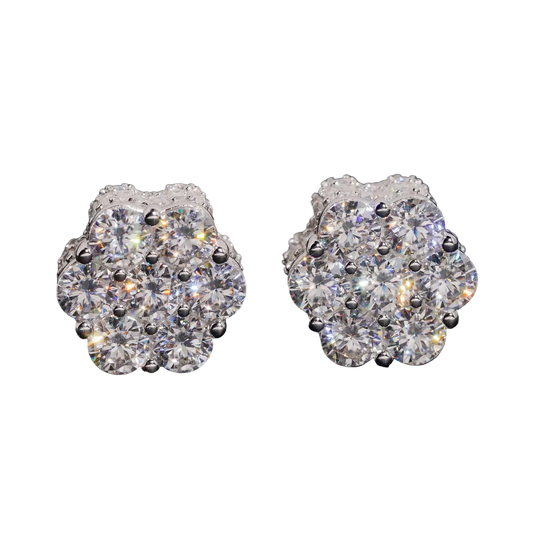 Orecchini "Floral Cluster" Argento 925 & VVS Moissanite