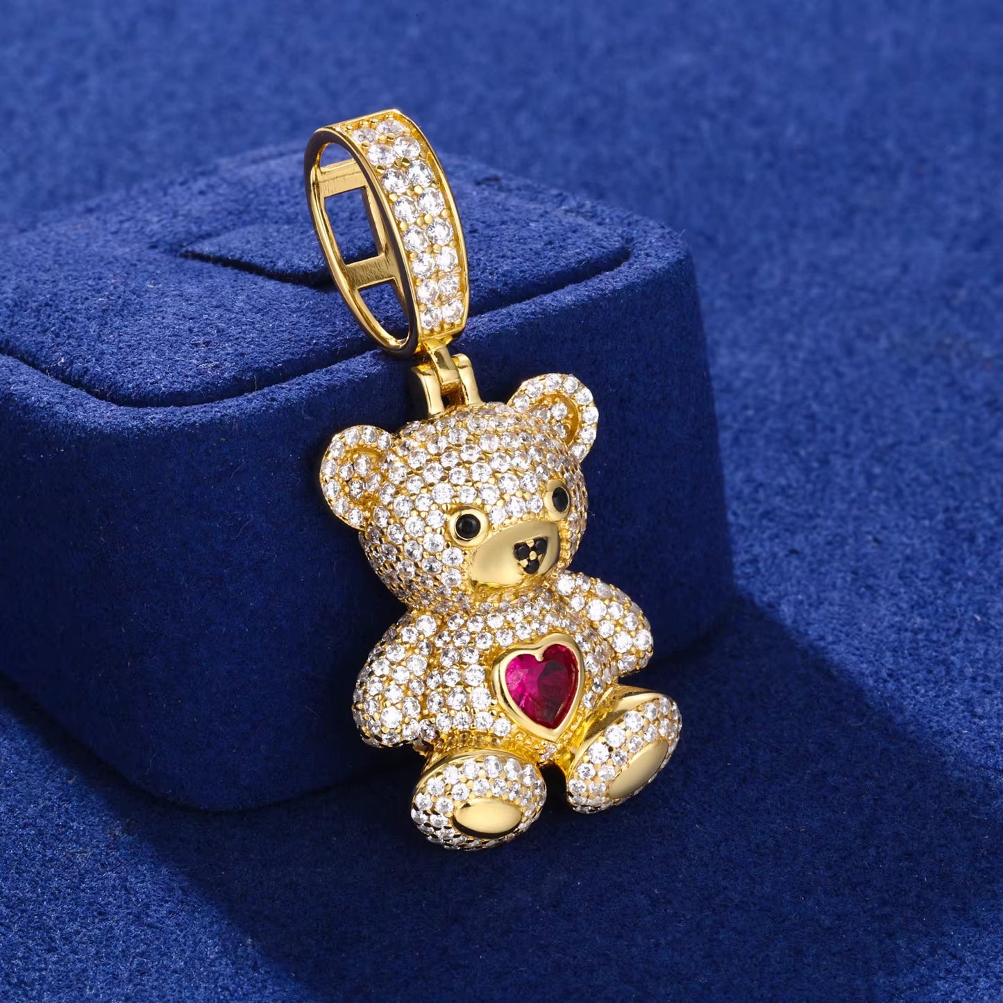 Ciondolo “Icy Heart Bear” Argento 925 & VVS Moissanite