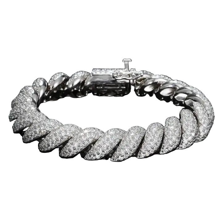 Bracciale "Heavy Twist" 12mm Argento 925 & VVS Moissanite