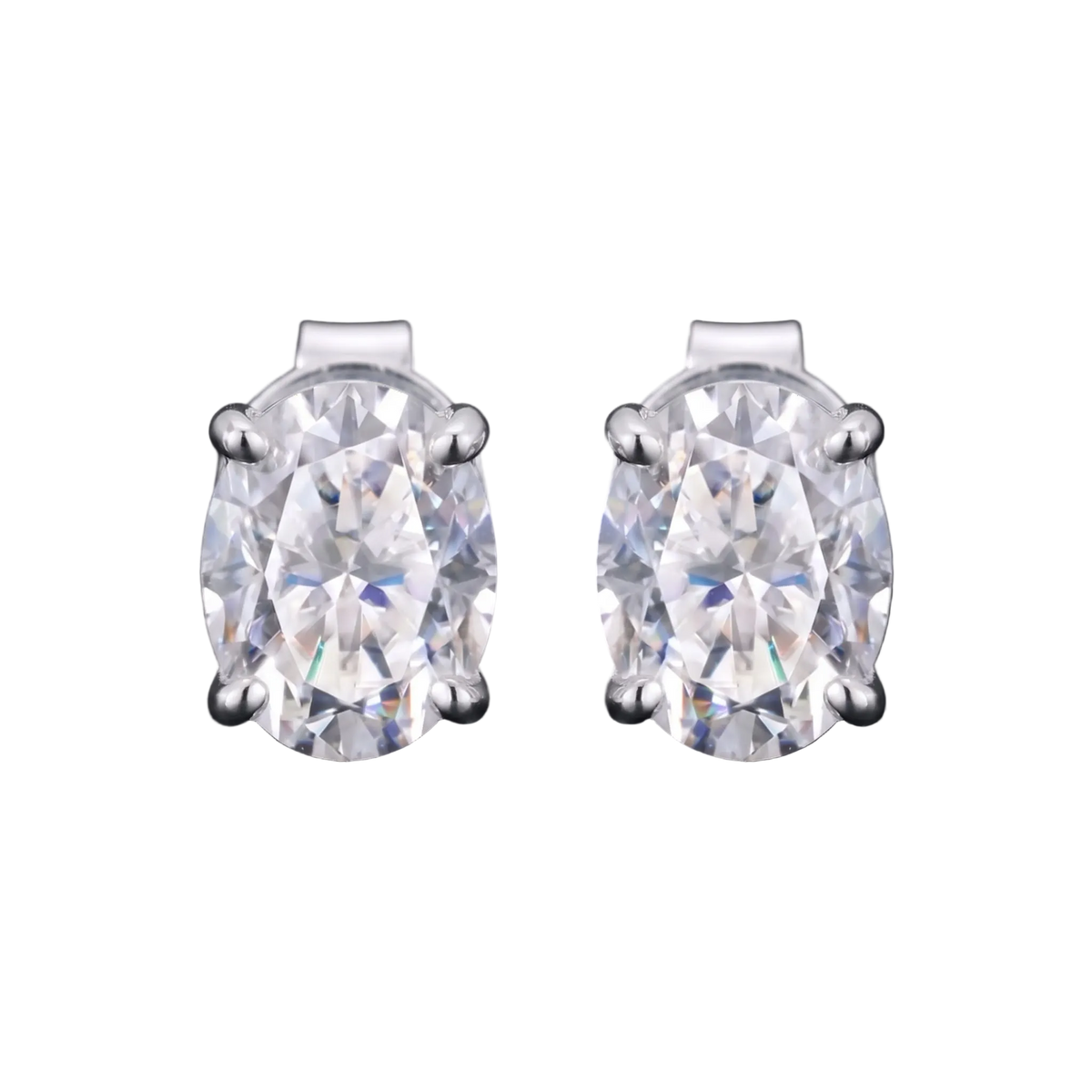 Orecchini "Oval" Argento 925 & VVS Moissanite