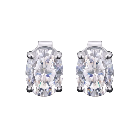 Orecchini "Oval" Argento 925 & VVS Moissanite