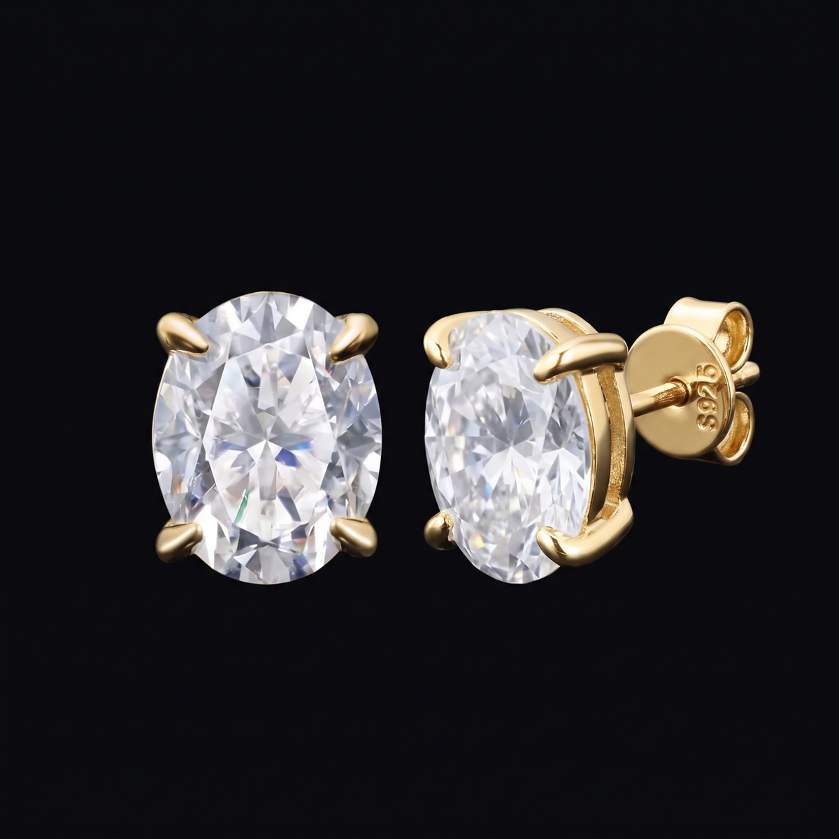 Orecchini "Oval" Argento 925 & VVS Moissanite