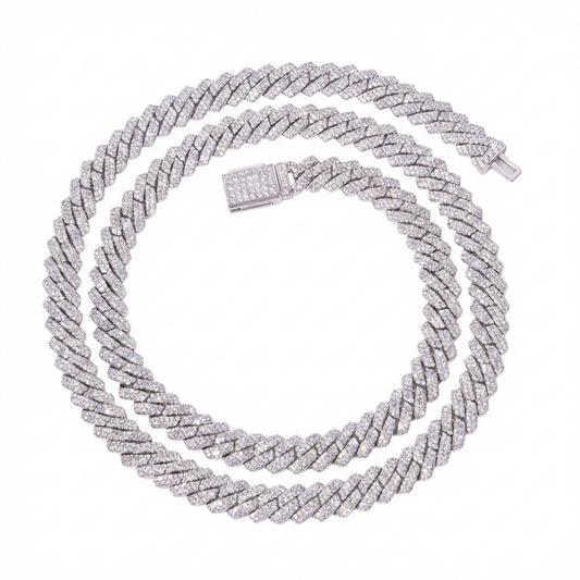 Collana Cuban 10mm Argento 925 & VVS Moissanite
