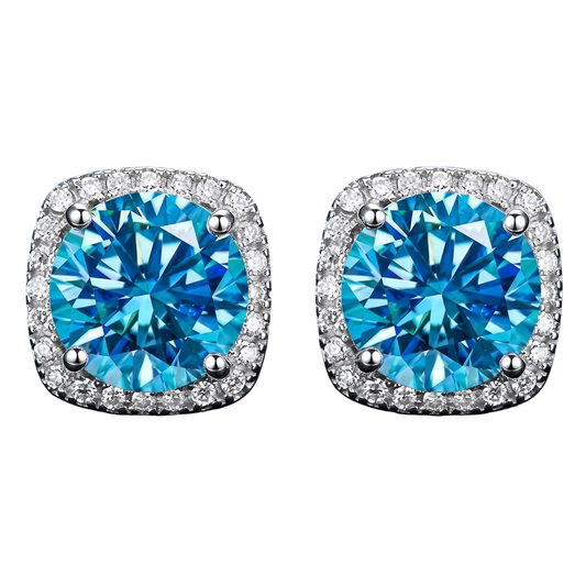 Orecchini “Sky Blue” Argento 925 & VVS Moissanite