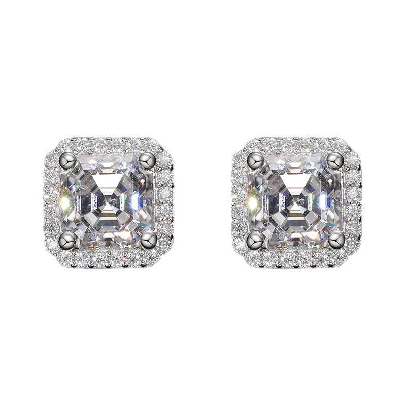 Orecchini "Angel Square" Argento 925 & VVS Moissanite